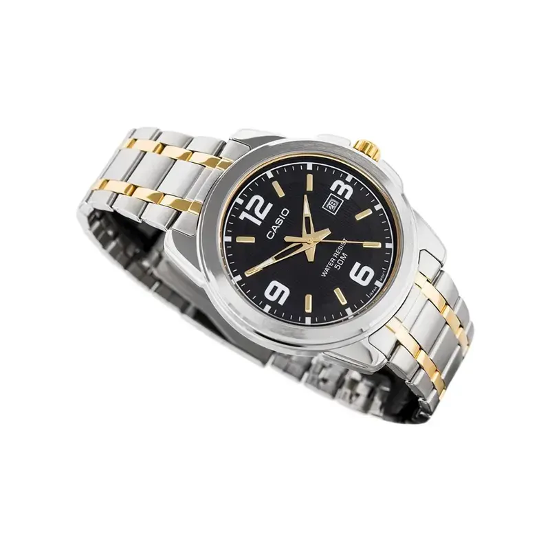 Casio Black Dial Dual-tone Ion plated Ladies Watch- LTP-1314SG-1A